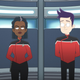 Captain Freeman and Ensign Boimler share an excruciatingly uncomfortable turbolift.